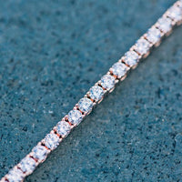 Tennis Necklace and Bracelet Set made With Swarovski Crystals with Luxe Box - 18K Rose