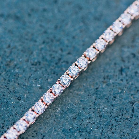 Tennis Necklace and Bracelet Set made With Swarovski Crystals with Luxe Box - 18K Rose