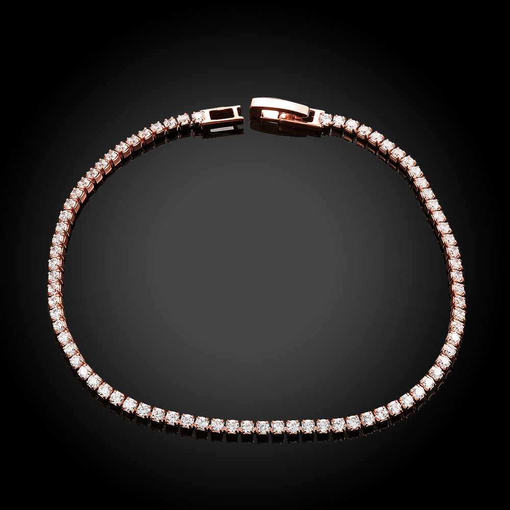 6.00 CT White Topaz Swarovski Crystal 3mm Classic Round Tennis Bracelet - Rose Gold, Bracelet, Golden NYC Jewelry, Golden NYC Jewelry jewelryjewelry deals, swarovski crystal jewelry, groupon jewelry,, jewelry for mom,
