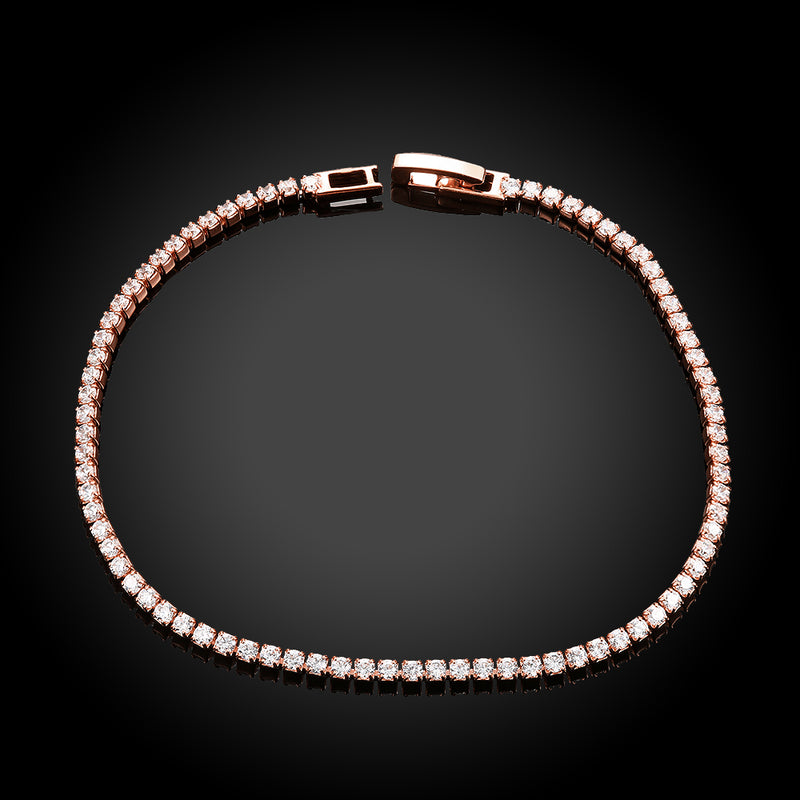 6.00 CT White Topaz Swarovski Crystal 3mm Classic Round Tennis Bracelet - Rose Gold, Bracelet, Golden NYC Jewelry, Golden NYC Jewelry jewelryjewelry deals, swarovski crystal jewelry, groupon jewelry,, jewelry for mom,