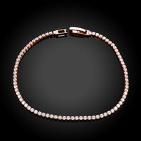Tennis Necklace and Bracelet Set made With Swarovski Crystals with Luxe Box - 18K Rose