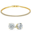 Stud Earrings and Tennis Bracelet Set Made with Swarovski Elements Crystals