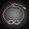 Infinity Pendant Bracelet with Austrian Elements in 14K Rose Gold