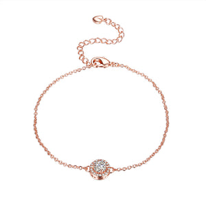 Single Solitare Austrian Bracelet in 14K Rose Gold