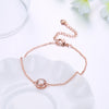 Single Solitare Austrian Bracelet in 14K Rose Gold