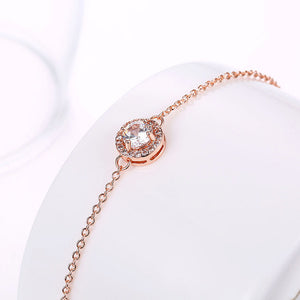 Single Solitare Austrian Bracelet in 14K Rose Gold