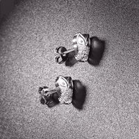 Swarovski Crystal Pave Owl Stud Earring in 18K White Gold Plated
