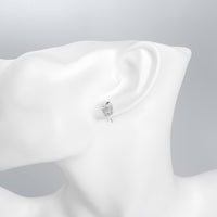 Swarovski Crystal Pave Owl Stud Earring in 18K White Gold Plated