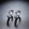 Austrian Crystal Huggie Earring in White Gold Plated