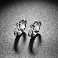Swarovski Crystal Pave Huggie Earring in 18K White Gold Plated