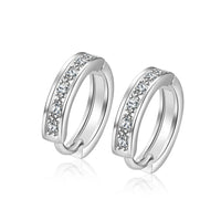 Swarovski Crystal Pave Huggie Earring in 18K White Gold Plated