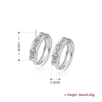 Swarovski Crystal Pave Huggie Earring in 18K White Gold Plated