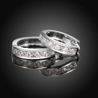 Swarovski Crystal Pave Huggie Earring in 18K White Gold Plated