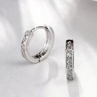 Swarovski Crystal Pave Huggie Earring in 18K White Gold Plated