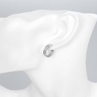 Swarovski Crystal Pave Huggie Earring in 18K White Gold Plated