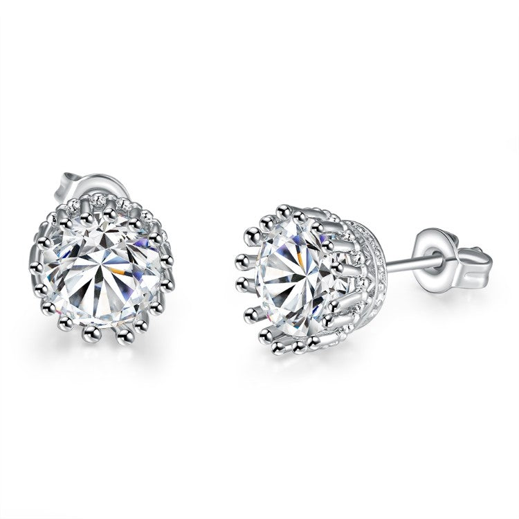 Royal Crown Swarovski Crystal Stud Earrings