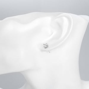 Austrian Crystal Stud Earring in 14K White Gold Plated 6mm