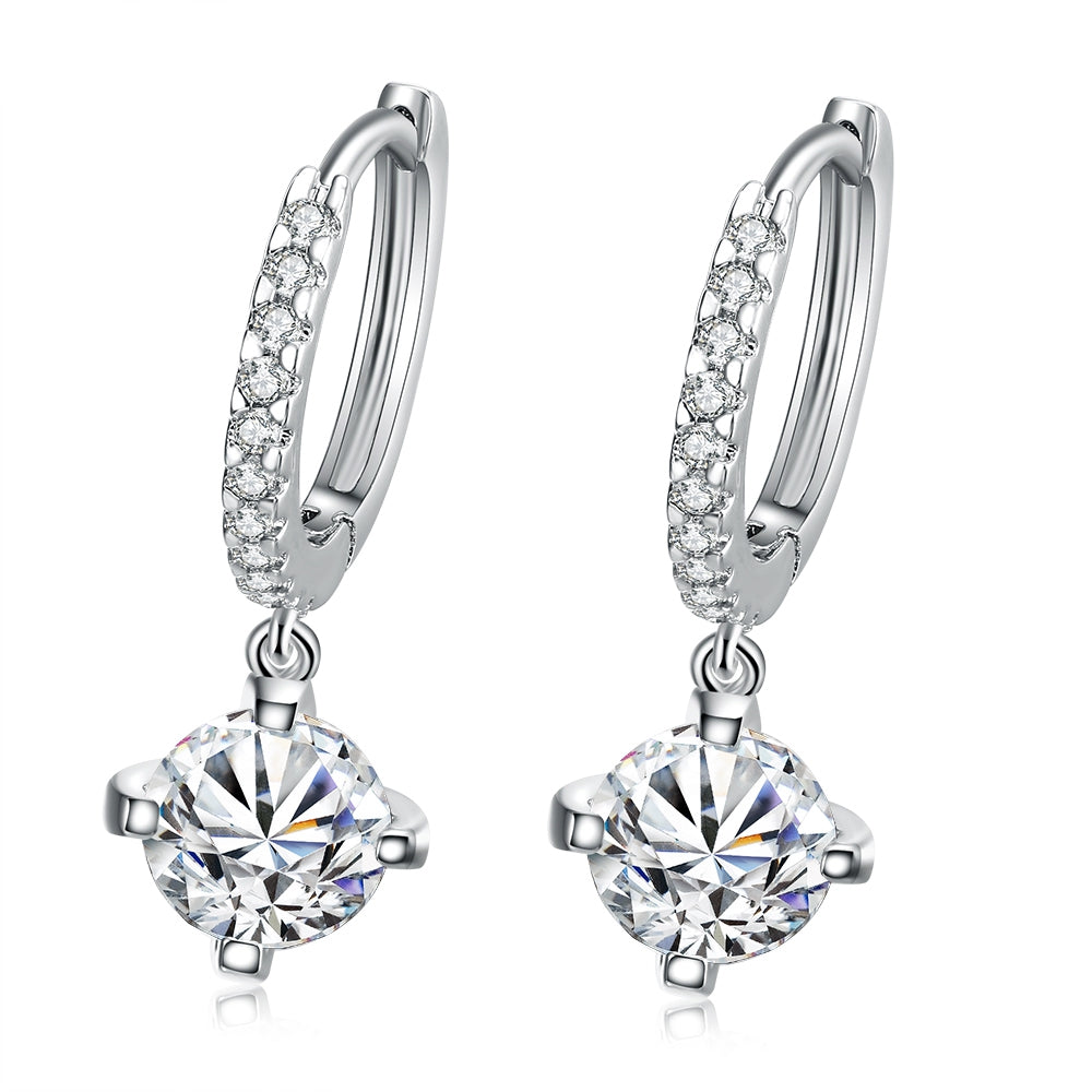 Swarovski Crystal Drop Earring in White Gold Plated