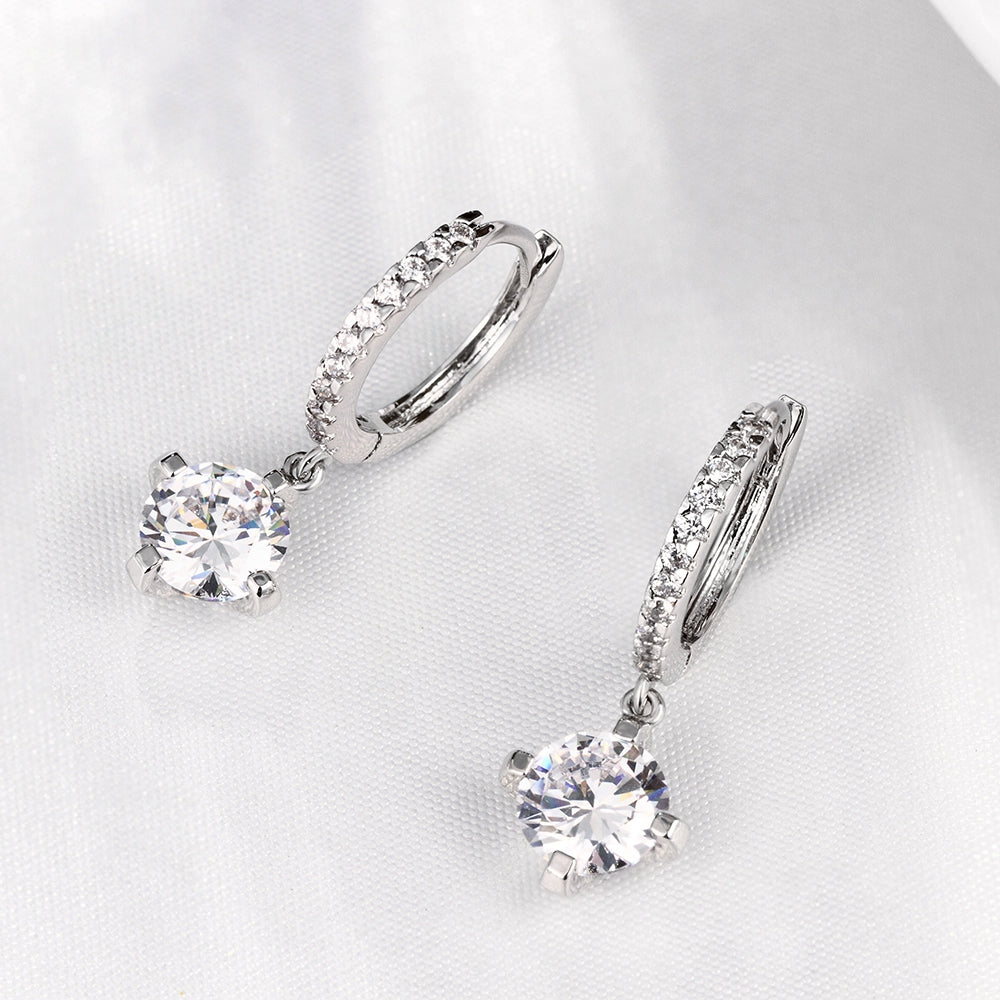 Swarovski Crystal Drop Earring in White Gold Plated