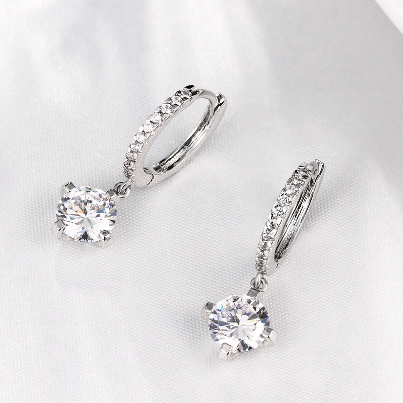 Swarovski Crystal Drop Earring in White Gold Plated
