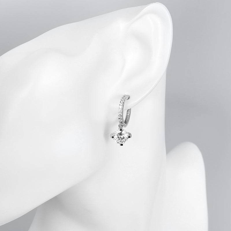 Swarovski Crystal Drop Earring in White Gold Plated