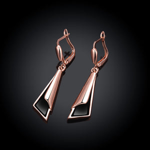 Rose Gold Enamel Drop Earrings