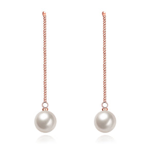 Freshwater Pearl Drop Earring in 18K Rose Gold Plated