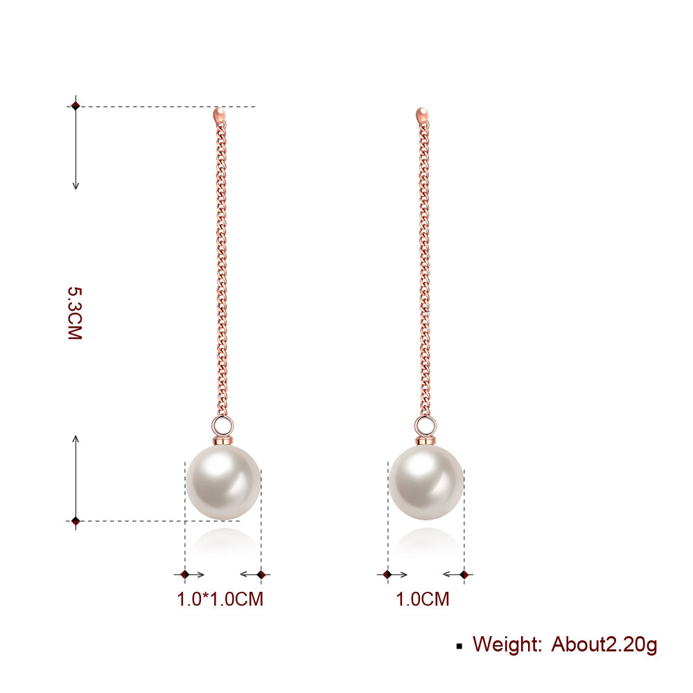 Freshwater Pearl Drop Earring in 18K Rose Gold Plated