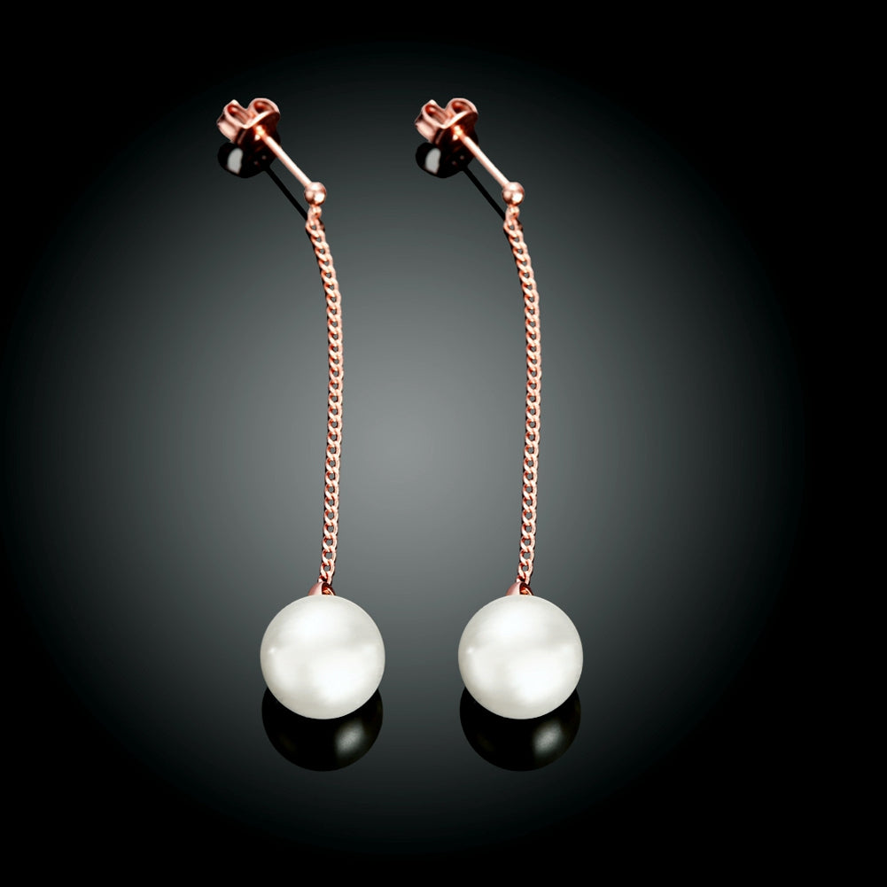 Freshwater Pearl Drop Earring in 18K Rose Gold Plated