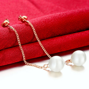 Freshwater Pearl Drop Earring in 18K Rose Gold Plated