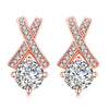 Swarovski Crystal X Cross Stud Earring in 18K Rose Gold Plated
