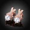 Swarovski Crystal X Cross Stud Earring in 18K Rose Gold Plated