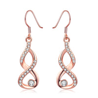 Swarovski Crystal Infinity Drop Earring in 18K Rose Gold Plated