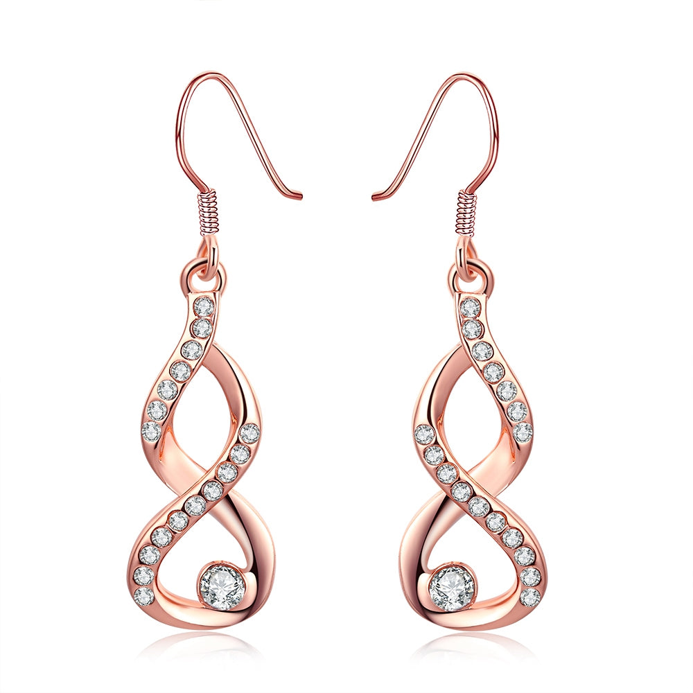 Swarovski Crystal Infinity Drop Earring in 18K Rose Gold Plated