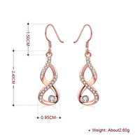 Swarovski Crystal Infinity Drop Earring in 18K Rose Gold Plated