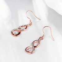 Swarovski Crystal Infinity Drop Earring in 18K Rose Gold Plated