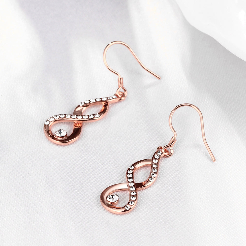 Swarovski Crystal Infinity Drop Earring in 18K Rose Gold Plated