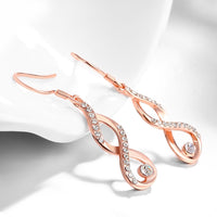 Swarovski Crystal Infinity Drop Earring in 18K Rose Gold Plated