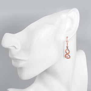 Austrian Crystal Infinity  Drop Earring in 18K Rose Gold Plated