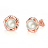Freshwater Pearl Stud Earring in 18K Rose Gold Plated