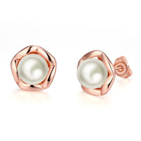 Freshwater Pearl Stud Earring in 18K Rose Gold Plated