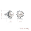 Swarovski Crystal Pearl Stud Earring in 18K White Gold Plated