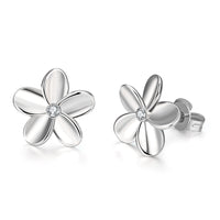 Swarovski Crystal Flower Stud Earring in 18K White Gold Plated