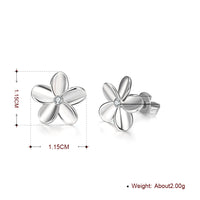 Swarovski Crystal Flower Stud Earring in 18K White Gold Plated