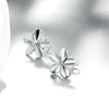 Austrian Crystal Flower Stud Earring - 14K White Gold Plated