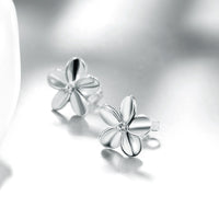 Swarovski Crystal Flower Stud Earring in 18K White Gold Plated