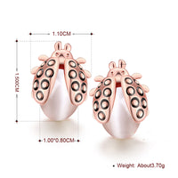Ladybug Stud Earring in 18K Rose Gold Plated