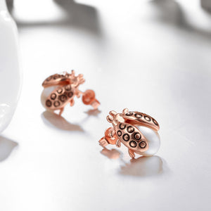 Ladybug Stud Earring in 18K Rose Gold Plated
