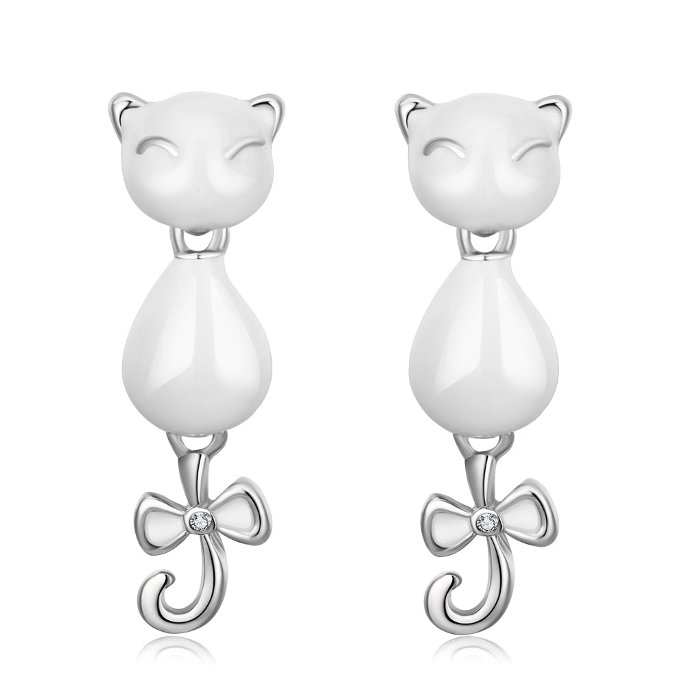 Swarovski Crystal Sapphire Stud Earring in 18K White Gold Plated