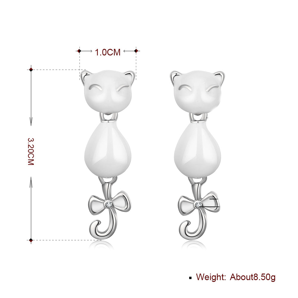 Swarovski Crystal Sapphire Stud Earring in 18K White Gold Plated